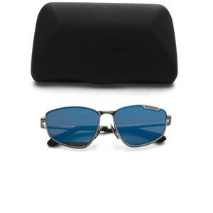 BALENCIAGA Silver/blue 60mm Designer Sunglasses